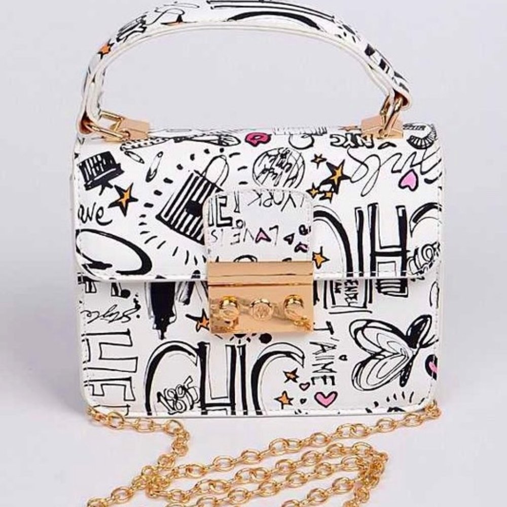 Graffiti Boxy Flap Handbag